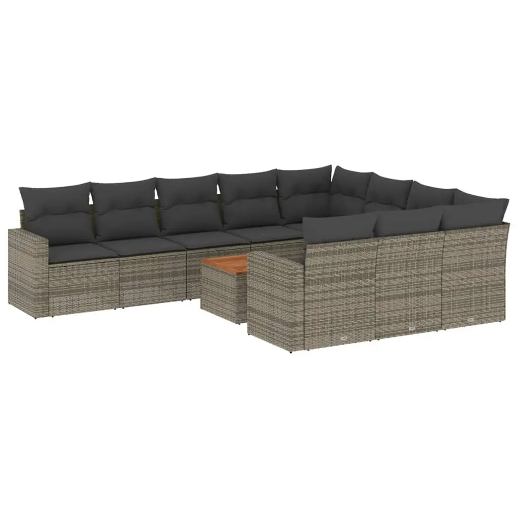 11 Piece Outdoor Sectional Sofa Set in Grey