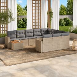 Outdoor Sectional Sofa Set 11 Piece Garden Furniture Patio Seating Beige