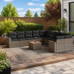 Friendly 11-Piece Grey Outdoor Sofa Set for You