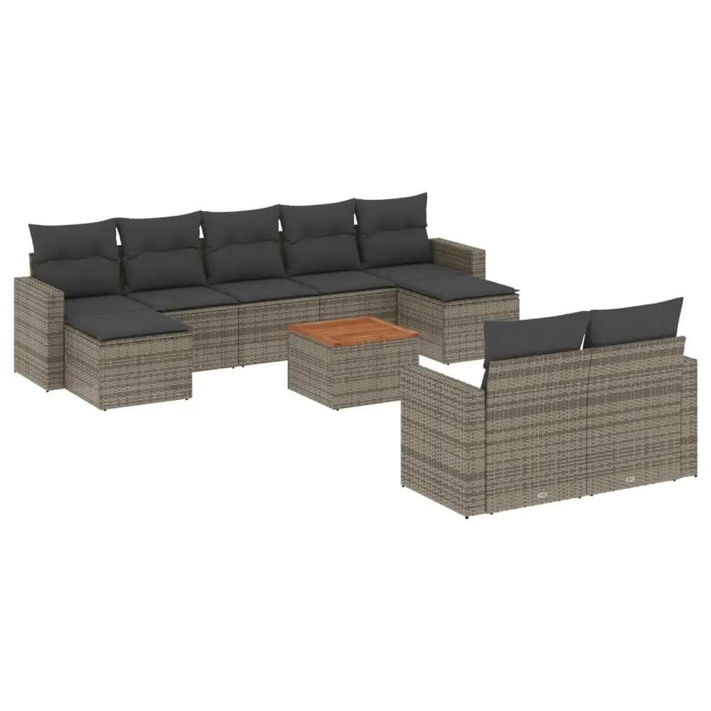 Outdoor 10-Piece Sectional Sofa Set in Grey