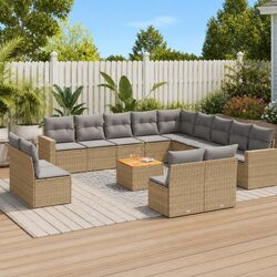Your Ideal 14-Piece Outdoor Sofa Set in Beige