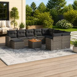 Friendly 11-Piece Grey Outdoor Sectional Sofa Set