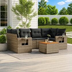 Friendly 7 Piece Grey Outdoor Sofa Set for You