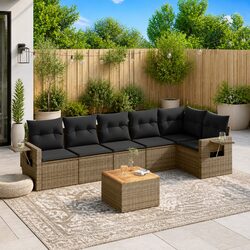 Your Outdoor Oasis: 7-Piece Grey Sectional Sofa Set