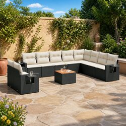 Charming 11 Piece Outdoor Sofa Set in Black
