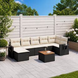 Friendly 8-Piece Outdoor Modular Sofa Set in Black
