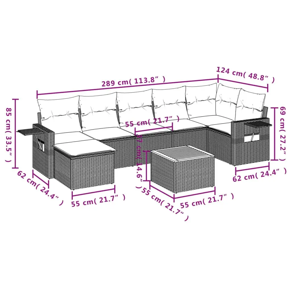 8 Piece Garden Sofa Set