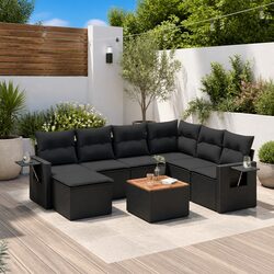 Your Ideal 8-Piece Black Outdoor Sofa Set Awaits