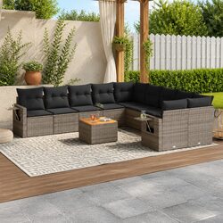 Your New 11-Piece Grey Outdoor Sofa Set Awaits