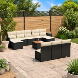Friendly 11-Piece Modular Outdoor Sofa Set in Black