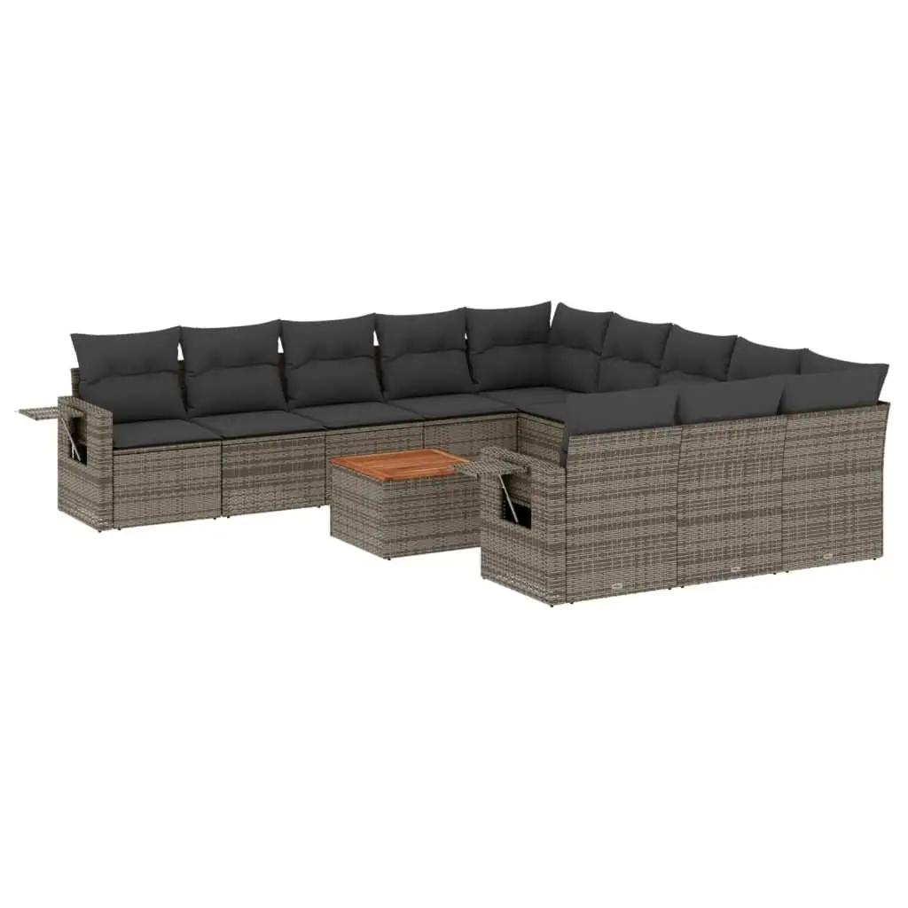 Outdoor Sectional Sofa Set Grey Modular 12 Piece Patio Furniture