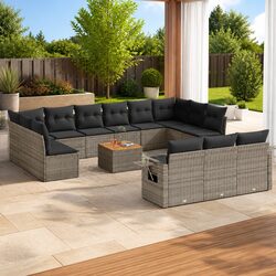 Friendly 14-Piece Grey Outdoor Sectional Sofa Set