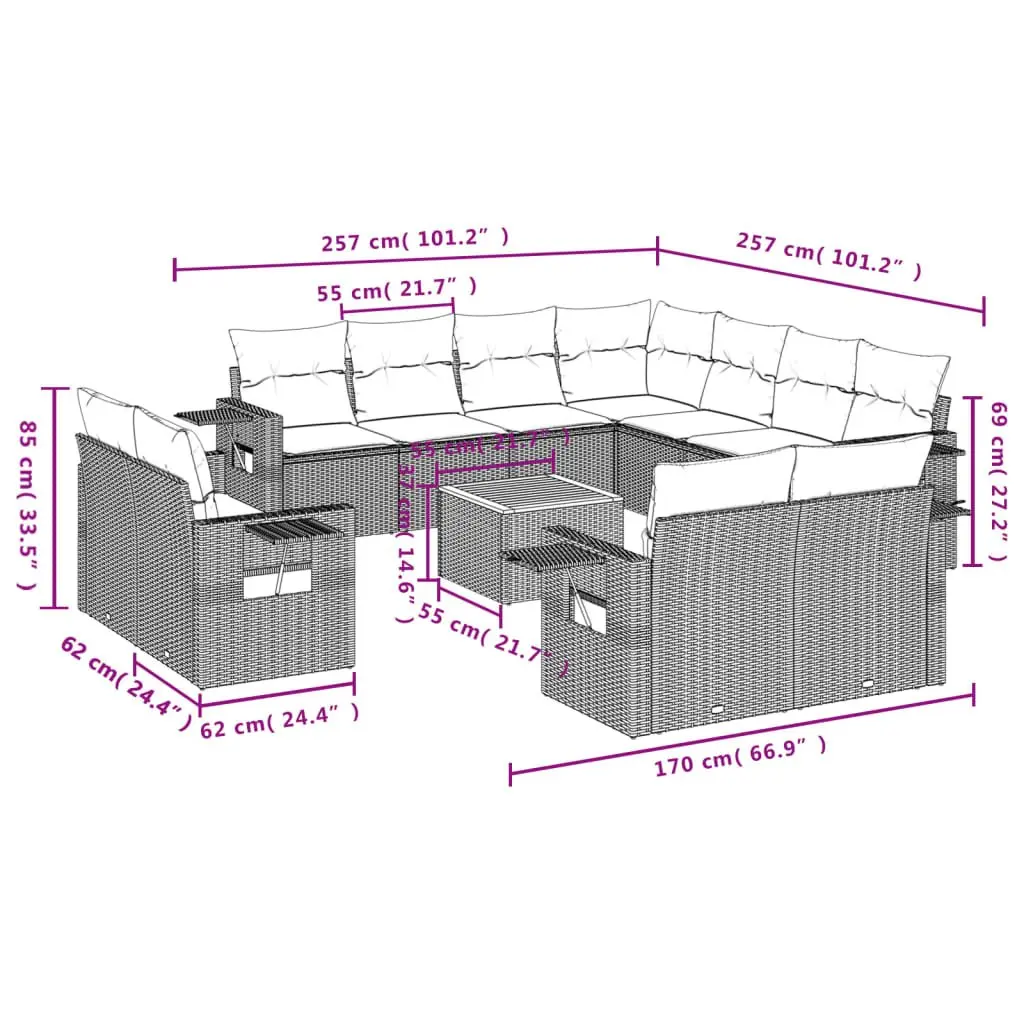 Outdoor 12-Piece Sofa Set
