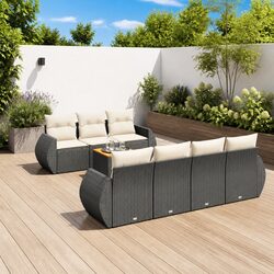 Your 8-Piece Outdoor Garden Sofa Set in Black Rattan