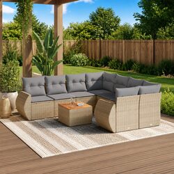 Inviting 9 Piece Garden Sofa Set for Relaxation