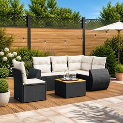 Friendly 6 Piece Garden Sofa Set with Cushions for You