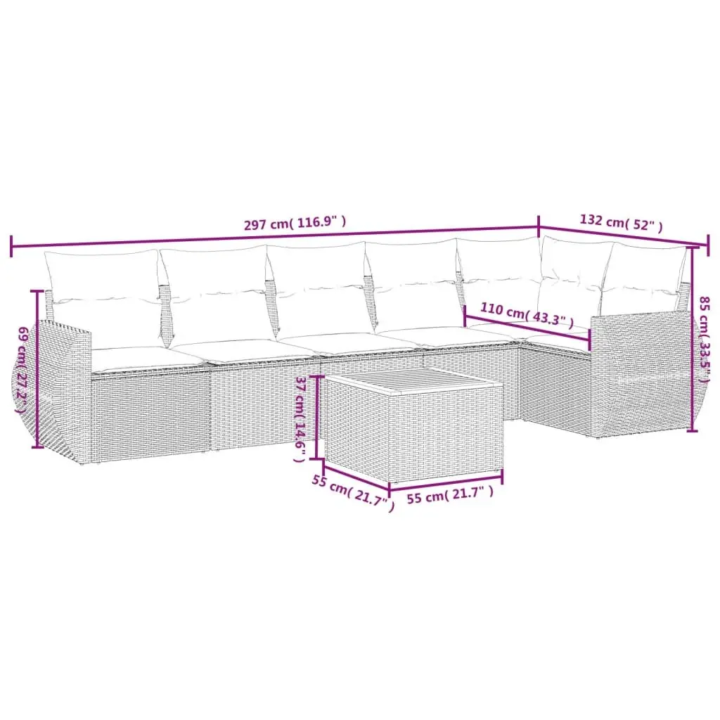 7-Piece Garden Sofa Set