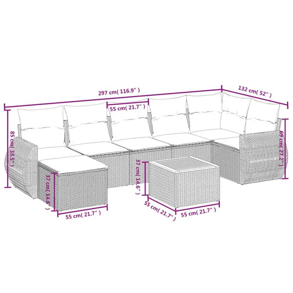 8 Piece Outdoor Sofa Set