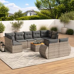 10-Piece Garden Sofa Set with Grey Cushions – Perfect for You