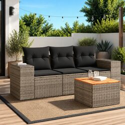 Friendly 4 Piece Garden Sofa Set with Cushions