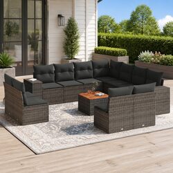 Your Ideal 12 Piece Grey Rattan Garden Sofa Set