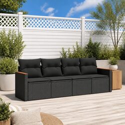Friendly Black Rattan Garden Sofa Set for You