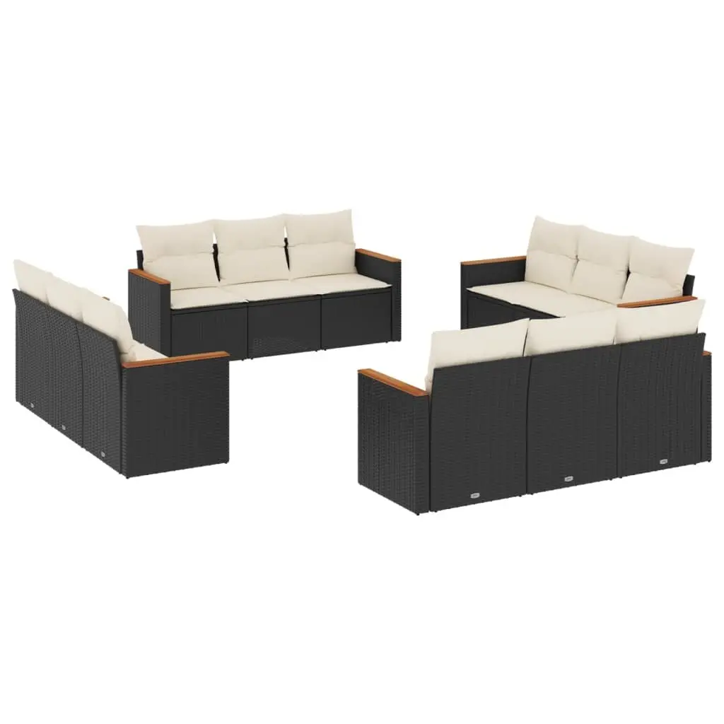 Garden Sofa Set 12 Piece Outdoor Furniture Patio Sectional Black Modular Lounger