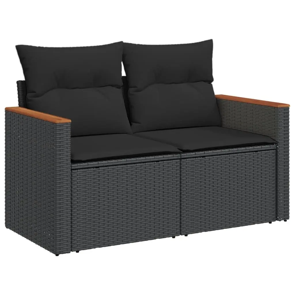 Garden Sofa Set 5 Piece Outdoor Furniture Patio Conversation with Cushions Black