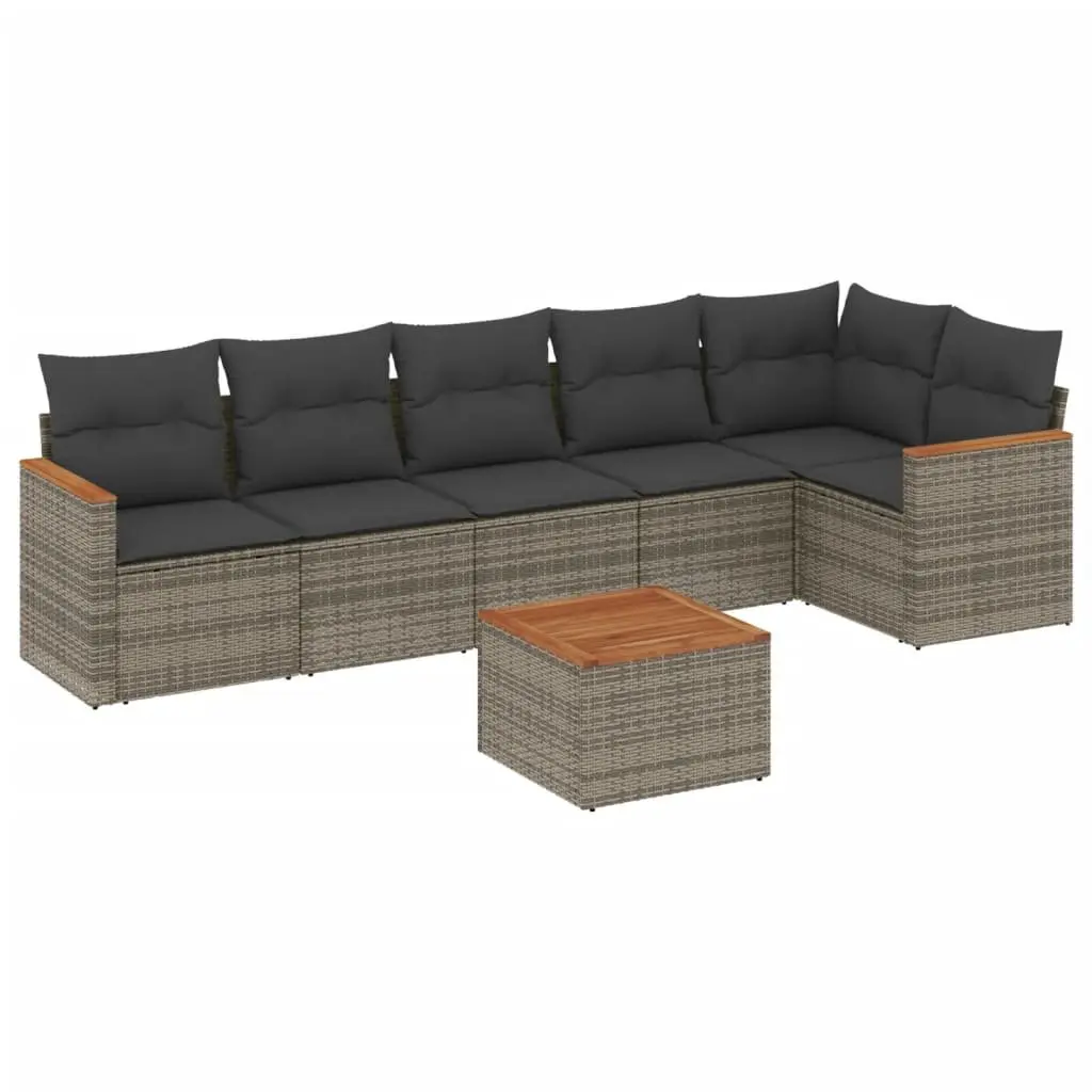 7 Piece Grey Garden Sofa Set