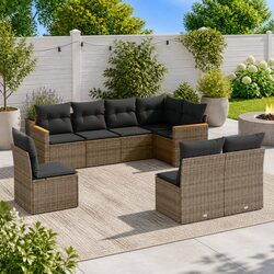 Friendly 8-Piece Garden Sofa Set with Washable Cushions
