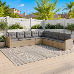 Friendly and Functional 9 Piece Outdoor Sofa Set