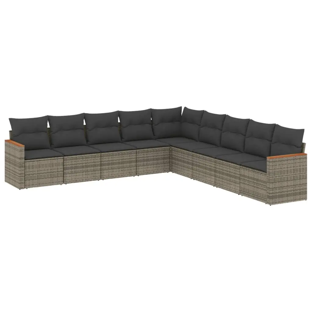 Garden Sofa Set Modular Grey 9 Piece Outdoor Furniture