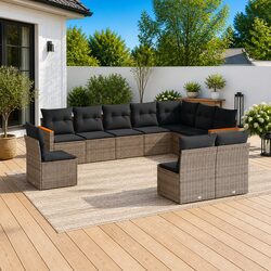 Create Your Ideal Outdoor Seating with 10-Piece Sofa Set