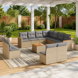 Relax with Our 12 Piece Outdoor Sofa Set in Beige