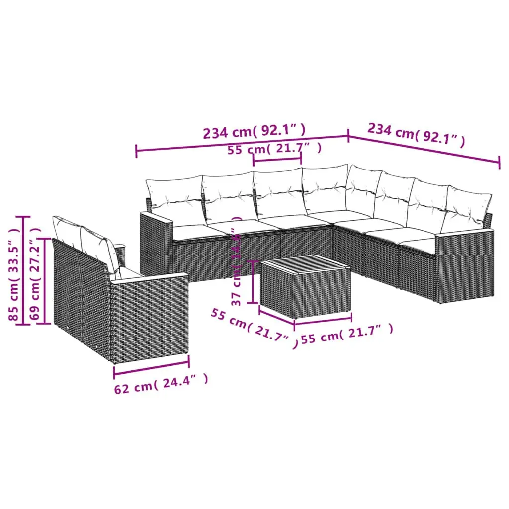 10-Piece Garden Sofa Set