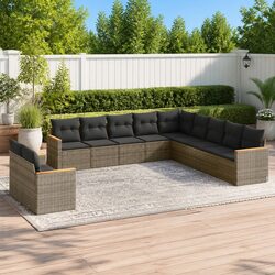 Inviting 11 Piece Grey Outdoor Sofa Set for Gatherings