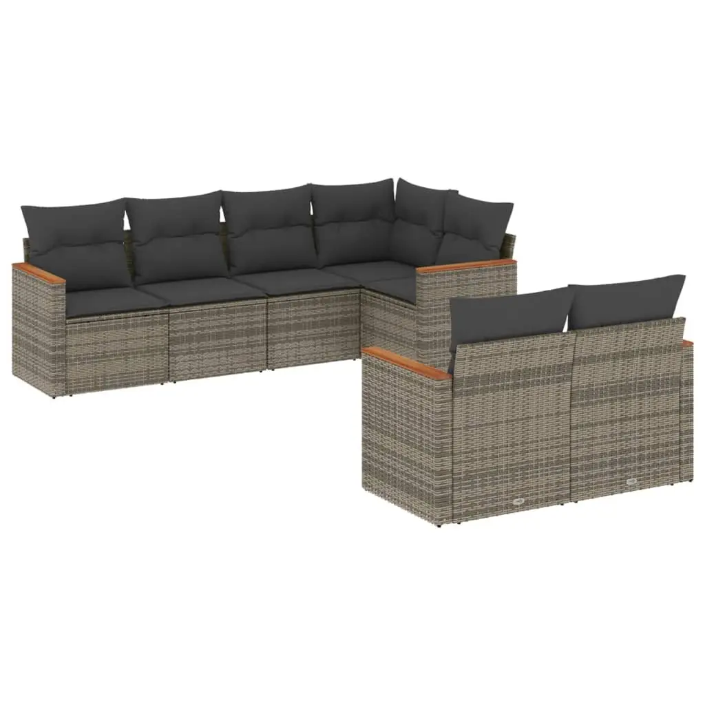 Garden Sofa Set 7 Piece Outdoor Patio Furniture Grey Rattan Modular Lounge Suite
