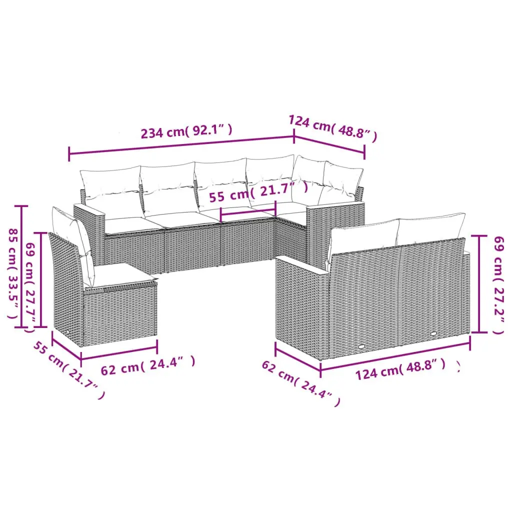 8-Piece Garden Sofa Set
