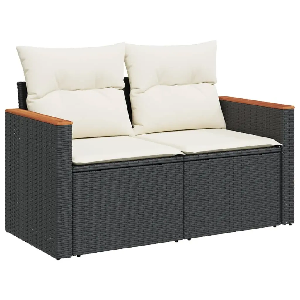 Garden Sofa Set 6 Piece Outdoor Furniture Patio Lounge Black Poly Rattan Modular