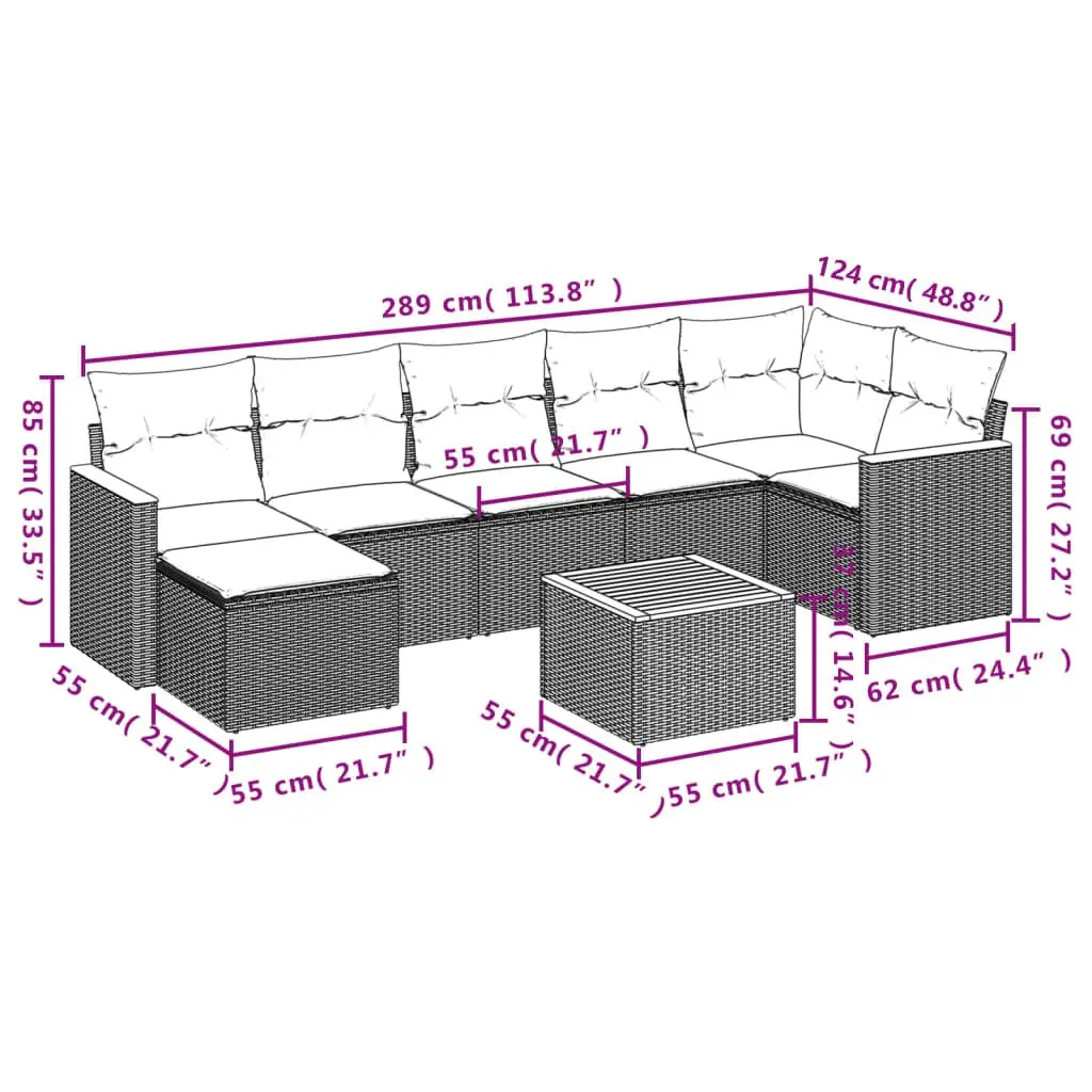 8-Piece Garden Sofa Set