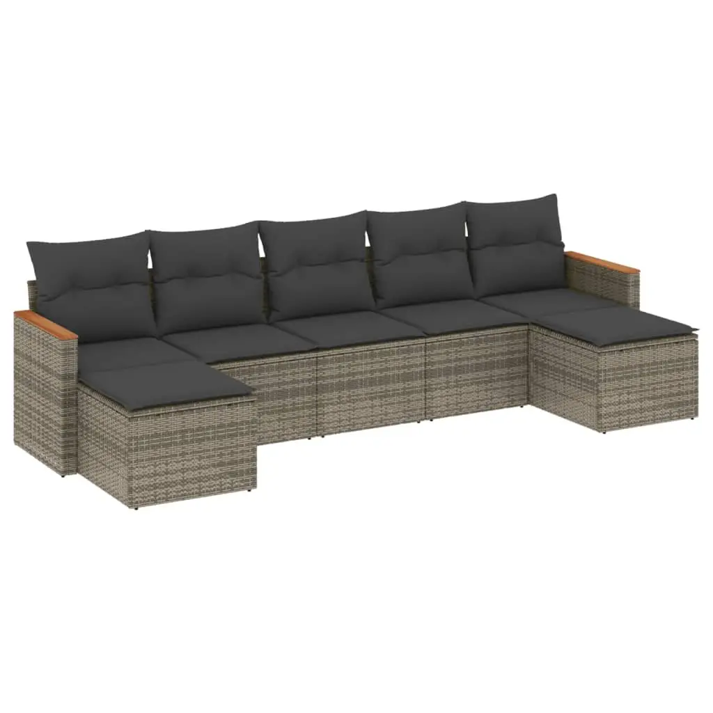 Garden Sofa Set 7 Piece Outdoor Furniture Patio Sectional Grey Cushions Modular