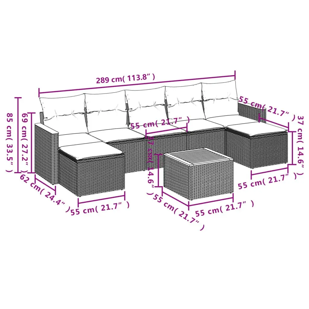 8-Piece Garden Sofa Set
