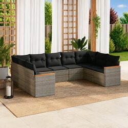 Your Outdoor Haven Awaits: 9 Piece Grey Sofa Set