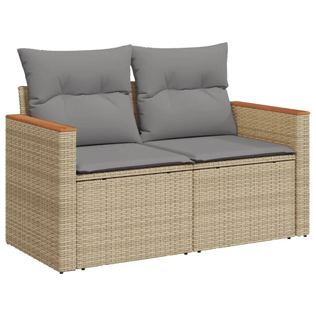 10 Piece Garden Sofa Set Outdoor Patio Furniture Beige Cushions Modular Design