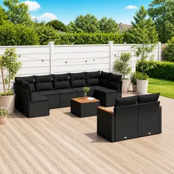 Your New 10 Piece Garden Sofa Set in Black Rattan
