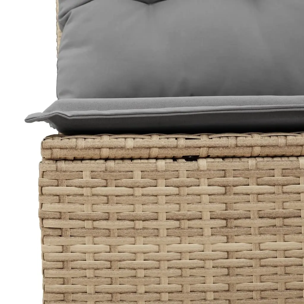 Garden Sofa Set 10 Piece Outdoor Furniture Patio Beige Poly Rattan with Cushions
