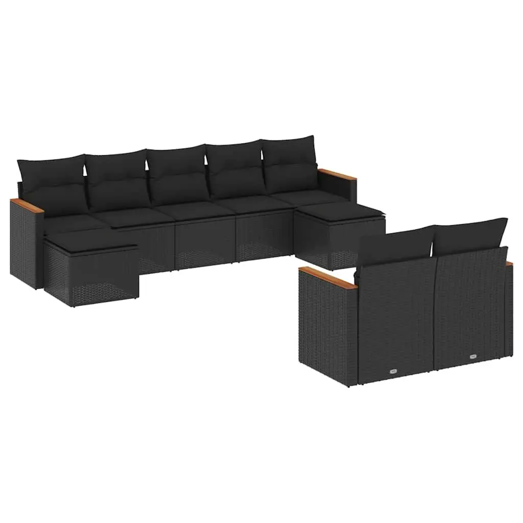 Garden Sofa Set 9 Piece Outdoor Furniture Modular Patio Lounge with Cushions