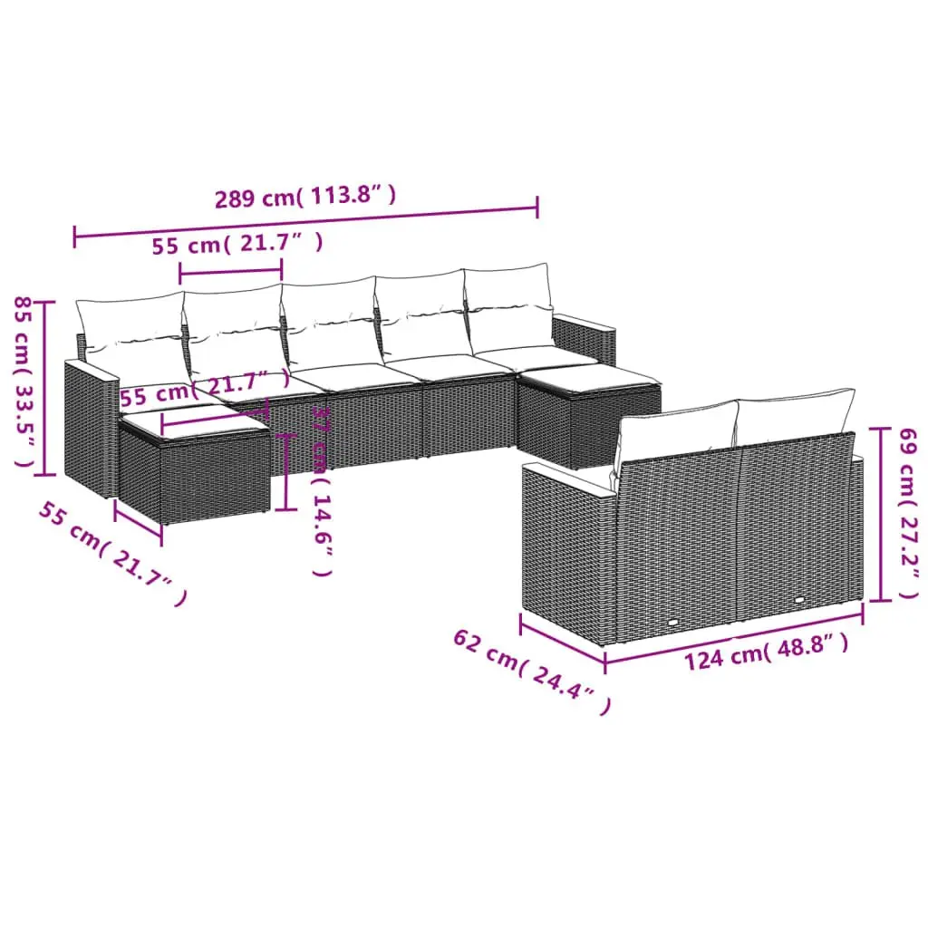 9 Piece Garden Sofa Set