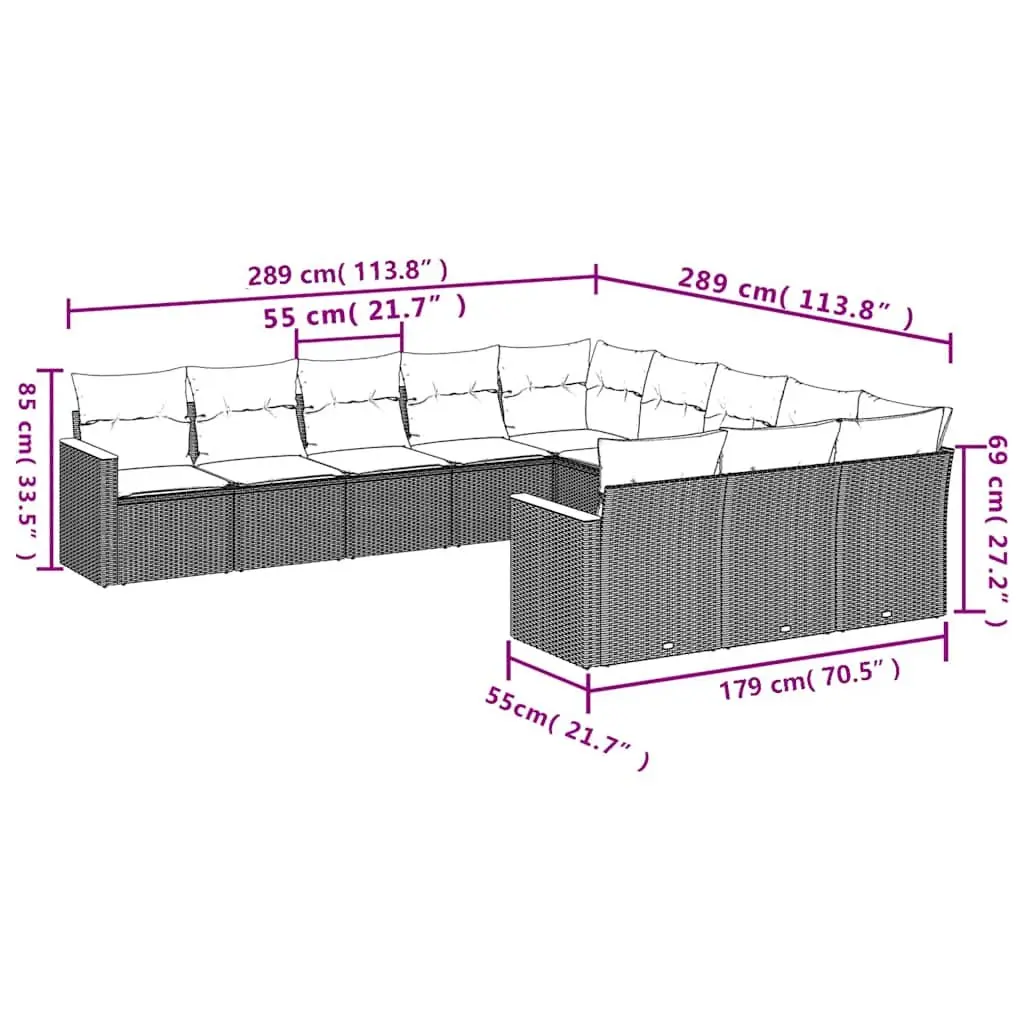 11 Piece Garden Sofa Set