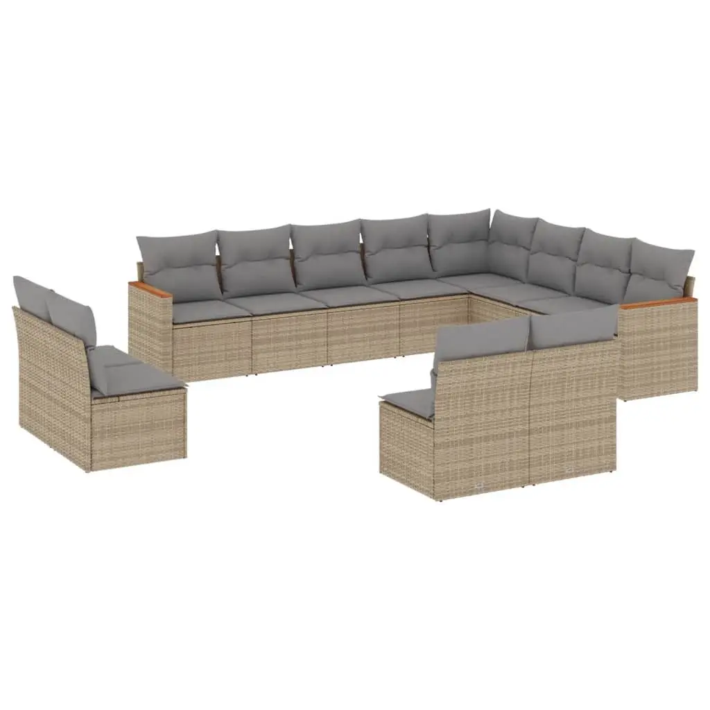 Garden Sofa Set 12 Piece Outdoor Furniture Patio Beige Modular Lounge Suite